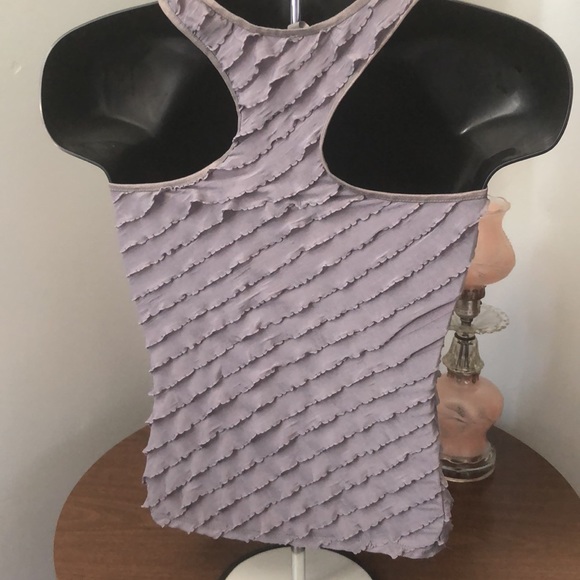 Charlotte Ruse Gray Ruffled Tank Razor Back Medium - Picture 2 of 3
